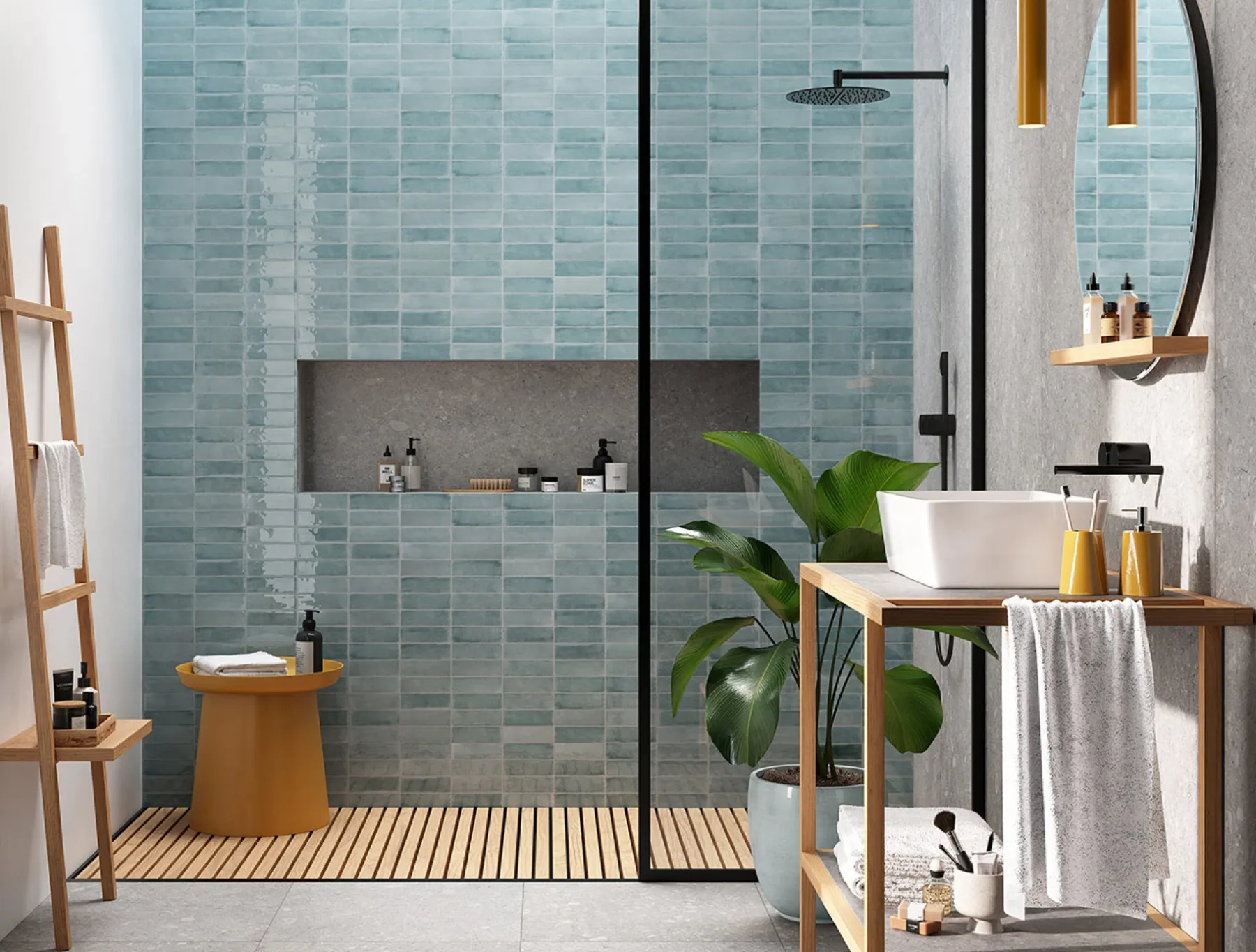 Vægfliser ^ XL-BYG T-BRICK WALL CERULEAN VÆGFLISE 5,2X16 BLÅ